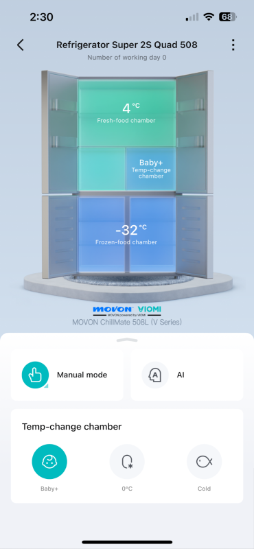 Storing breast milk with app temperature control