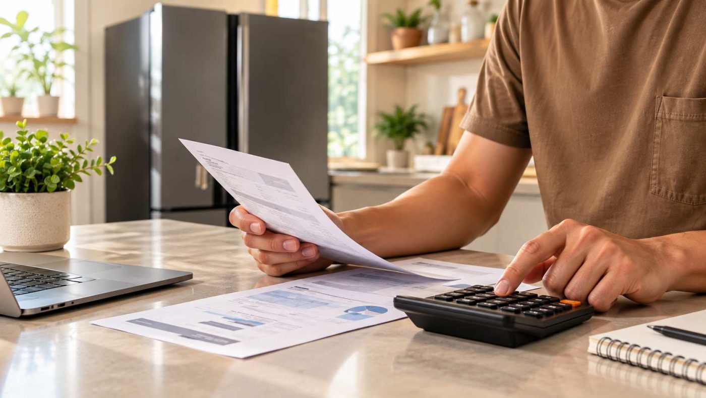 man planning budget for home appliances